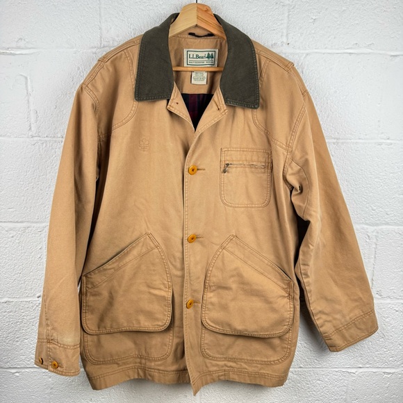L.L. Bean Vintage Canvas Field Jacket Plaid LinedMen’s Large